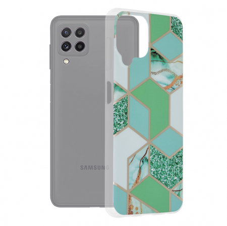 Galaxy A22 4G - Husa Samsung Galaxy A22 4G, Techsuit Marble Series, Green Hex