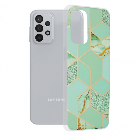 Galaxy A23 4G - Husa Samsung Galaxy A23 4G / A23 5G, Techsuit Marble Series, Green Hex
