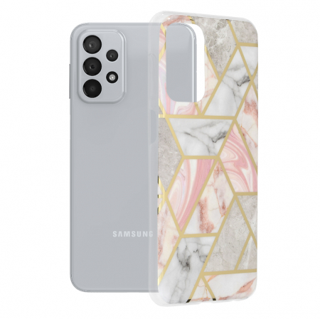 Galaxy A23 4G - Husa Samsung Galaxy A23 4G / A23 5G, Techsuit Marble Series, Pink Hex