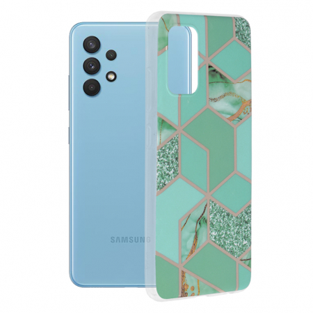 Galaxy A32 4G - Husa Samsung Galaxy A32 4G, Techsuit Marble Series, Green Hex