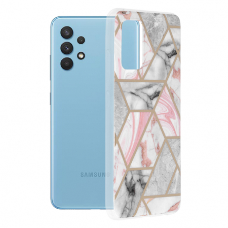 Galaxy A32 4G - Husa Samsung Galaxy A32 4G, Techsuit Marble Series, Pink Hex