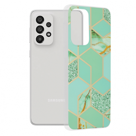 Galaxy A33 5G - Husa Samsung Galaxy A33 5G, Techsuit Marble Series, Green Hex