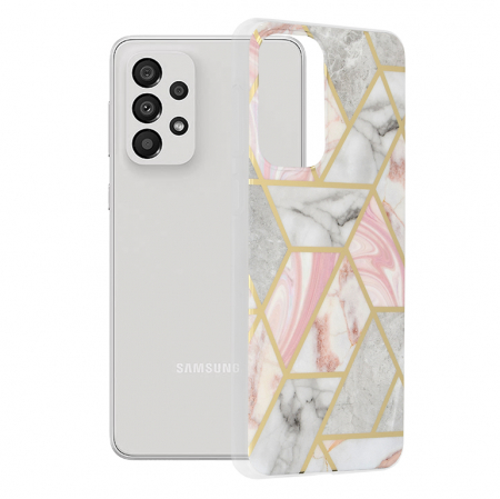 Galaxy A33 5G - Husa Samsung Galaxy A33 5G, Techsuit Marble Series, Pink Hex