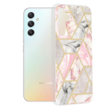 Galaxy A34 5G - Husa Samsung Galaxy A34 5G, Techsuit Marble Series, Pink Hex