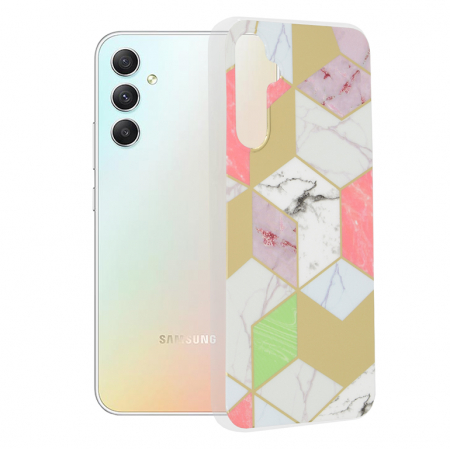 Samsung - Husa Samsung Galaxy A34 5G, Techsuit Marble Series, Purple Hex