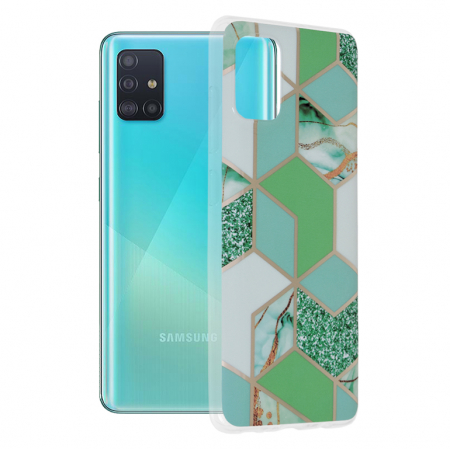 Galaxy A51 - Husa Samsung Galaxy A51, Techsuit Marble Series, Green Hex