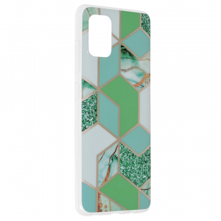 Husa Samsung Galaxy A51, Techsuit Marble Series, Green Hex [1]