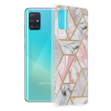 Galaxy A51 - Husa Samsung Galaxy A51, Techsuit Marble Series, Pink Hex