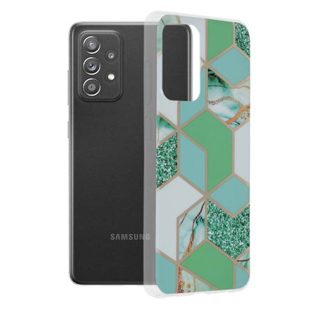 Galaxy A52 - Husa Samsung Galaxy A52, Techsuit Marble Series, Green Hex