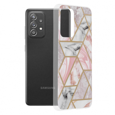 Galaxy A52 - Husa Samsung Galaxy A52, Techsuit Marble Series, Pink Hex