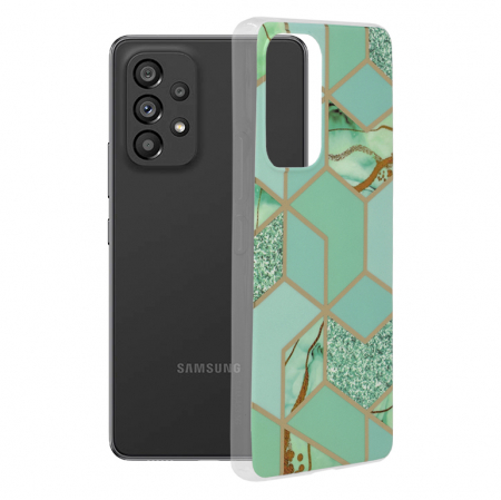 Galaxy A53 5G - Husa Samsung Galaxy A53 5G, Techsuit Marble Series, Green Hex