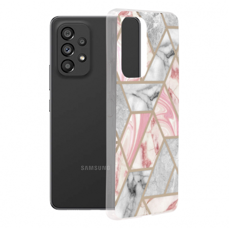 Galaxy A53 5G - Husa Samsung Galaxy A53 5G, Techsuit Marble Series, Pink Hex