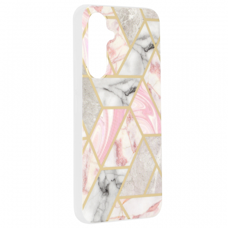 Husa Samsung Galaxy A54, Techsuit Marble Series, Pink Hex [5]