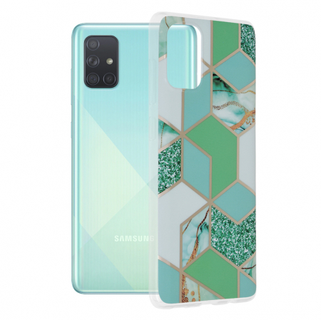 Galaxy A71 - Husa Samsung Galaxy A71, Techsuit Marble Series, Green Hex