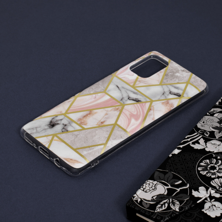 Husa Samsung Galaxy A71, Techsuit Marble Series, Pink Hex [3]