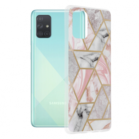 Galaxy A71 - Husa Samsung Galaxy A71, Techsuit Marble Series, Pink Hex