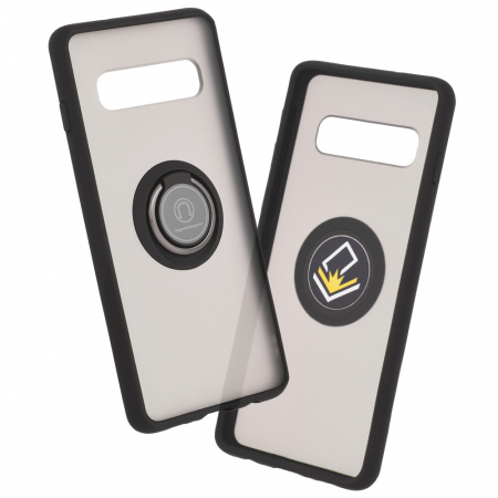 Galaxy S10 - Husa Samsung Galaxy S10 cu inel suport stand magnetic, Negru