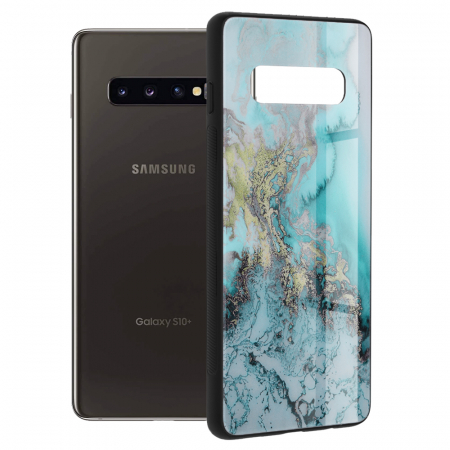 Galaxy S10+ - Husa Samsung Galaxy S10+, Glaze Series, Blue Ocean