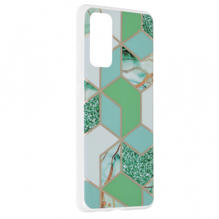 Husa Samsung Galaxy S20 FE, Techsuit Marble Series, Green Hex [1]