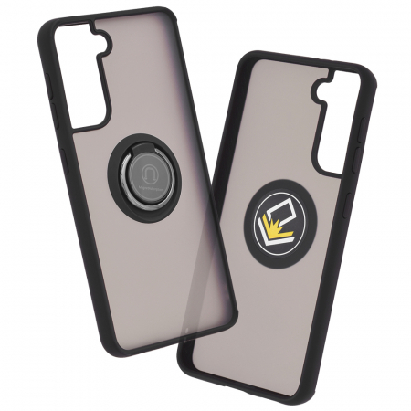 Galaxy S21 - Husa Samsung Galaxy S21 cu inel suport stand magnetic, Negru