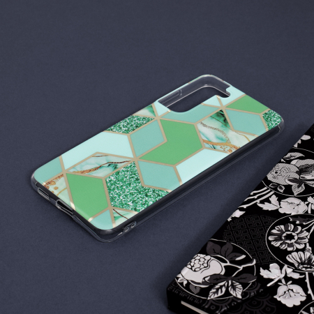 Husa Samsung Galaxy S21 FE , Techsuit Marble Series, Green Hex [4]