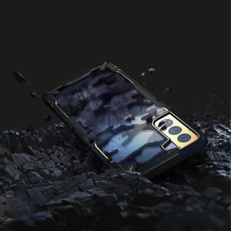 Husa Samsung Galaxy S21 Plus, Ringke Fusion X, Camo Black [5]