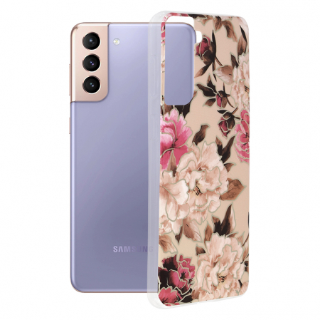 Galaxy S21 Plus - Husa Samsung Galaxy S21 Plus, Techsuit Marble Series, Mary Berry Nude