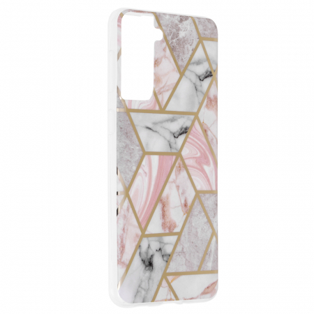 Husa Samsung Galaxy S21 Plus, Techsuit Marble Series, Pink Hex [1]