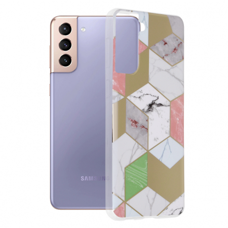 Galaxy S21 Plus - Husa Samsung Galaxy S21 Plus, Techsuit Marble Series, Purple Hex
