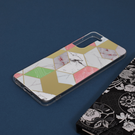Husa Samsung Galaxy S21 Plus, Techsuit Marble Series, Purple Hex [3]