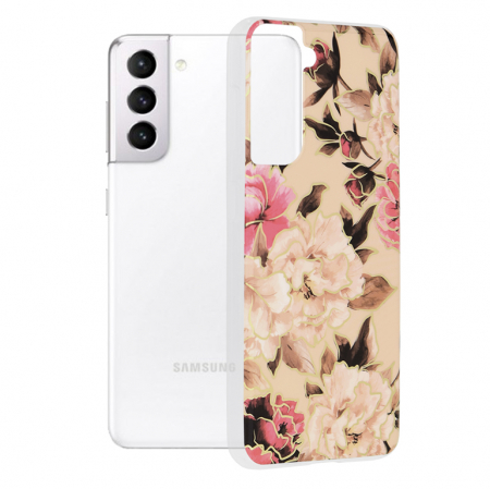 Galaxy S21 - Husa Samsung Galaxy S21, Techsuit Marble Series, Mary Berry Nude