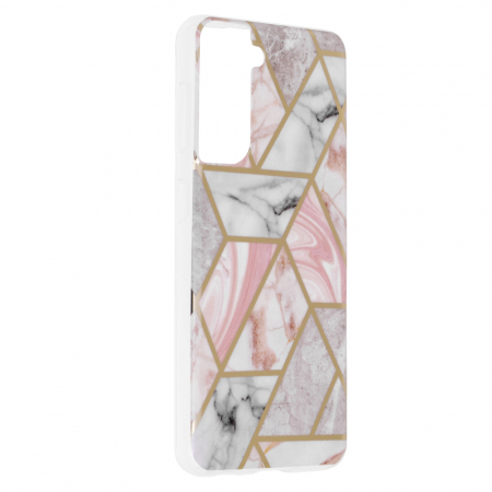 Husa Samsung Galaxy S21, Techsuit Marble Series, Pink Hex [1]