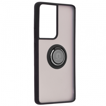 Husa Samsung Galaxy S21 Ultra cu inel suport stand magnetic, Negru [2]