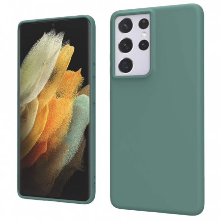 Husa Samsung Galaxy S21 Ultra, Soft Edge Silicone, Dark Green [4]