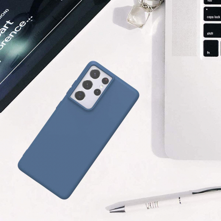 Husa Samsung Galaxy S21 Ultra, Soft Edge Silicone, Denim Blue [4]