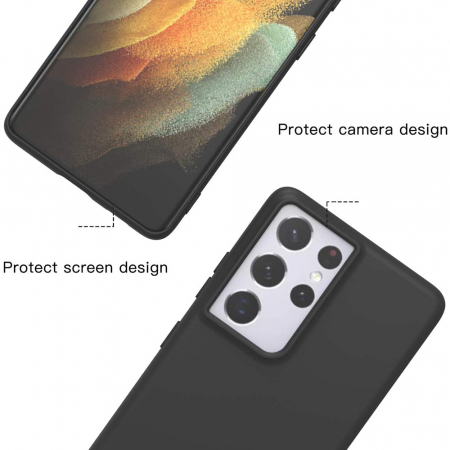Husa Samsung Galaxy S21 Ultra, Soft Edge Silicone, Negru [6]