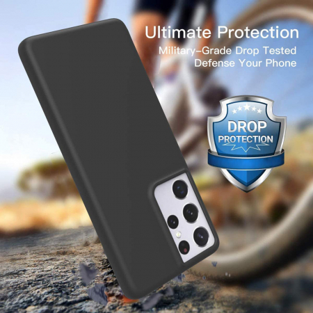 Husa Samsung Galaxy S21 Ultra, Soft Edge Silicone, Negru [3]