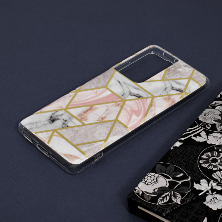 Husa Samsung Galaxy S21 Ultra, Techsuit Marble Series, Pink Hex [3]