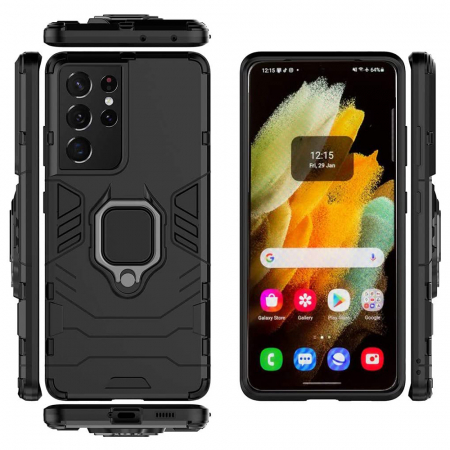 Husa Samsung Galaxy S21 Ultra, Techsuit Shield Ring, Negru [11]