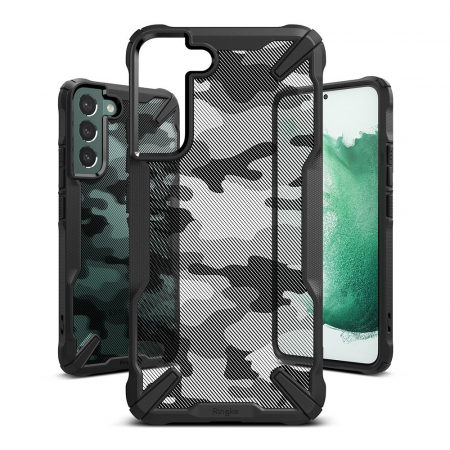 Husa Samsung Galaxy S22 Plus, Ringke Fusion X, Camo Black [2]