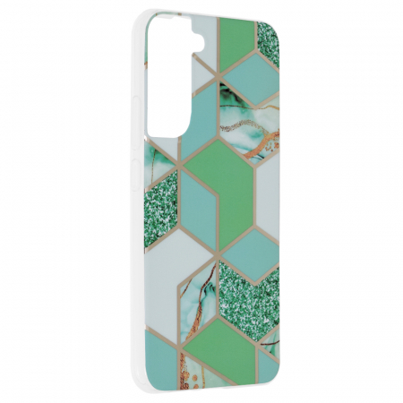 Husa Samsung Galaxy S22 Plus, Techsuit Marble Series, Green Hex [1]