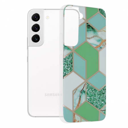 Samsung - Husa Samsung Galaxy S22, Techsuit Marble Series, Green Hex
