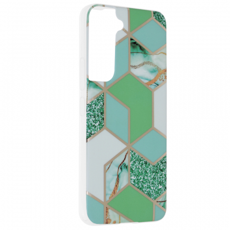 Husa Samsung Galaxy S22, Techsuit Marble Series, Green Hex [1]