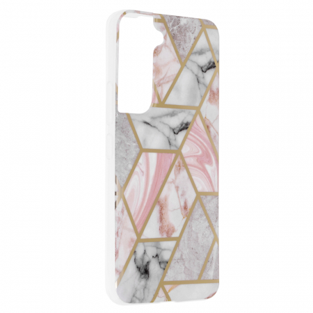 Husa Samsung Galaxy S22, Techsuit Marble Series, Pink Hex [1]