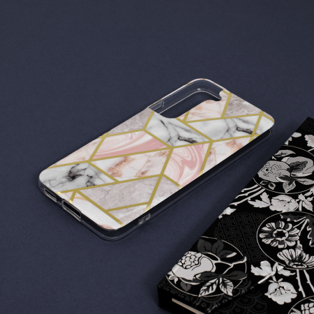 Husa Samsung Galaxy S22, Techsuit Marble Series, Pink Hex [3]
