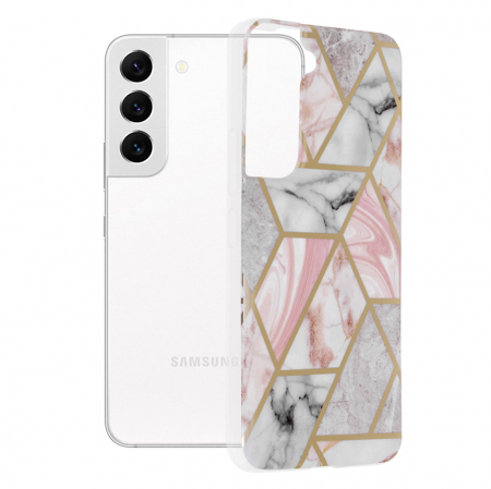 Galaxy S22 - Husa Samsung Galaxy S22, Techsuit Marble Series, Pink Hex