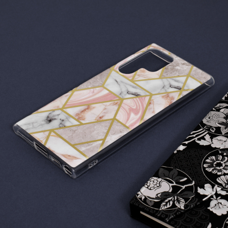 Husa Samsung Galaxy S22 Ultra, Techsuit Marble Series, Pink Hex [3]
