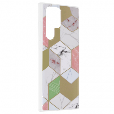 Husa Samsung Galaxy S22 Ultra, Techsuit Marble Series, Purple Hex [1]