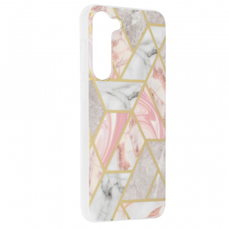 Husa Samsung Galaxy S23 Plus, Techsuit Marble Series, Pink Hex [1]