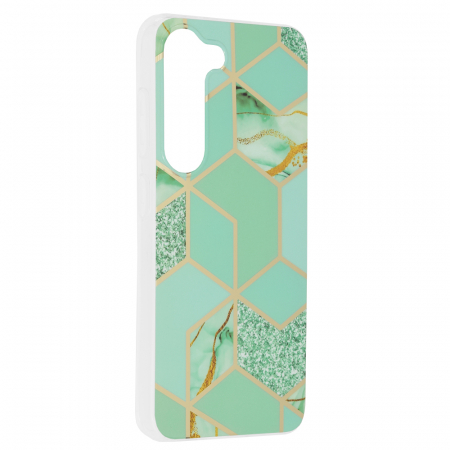 Husa Samsung Galaxy S23, Techsuit Marble Series, Green Hex [1]